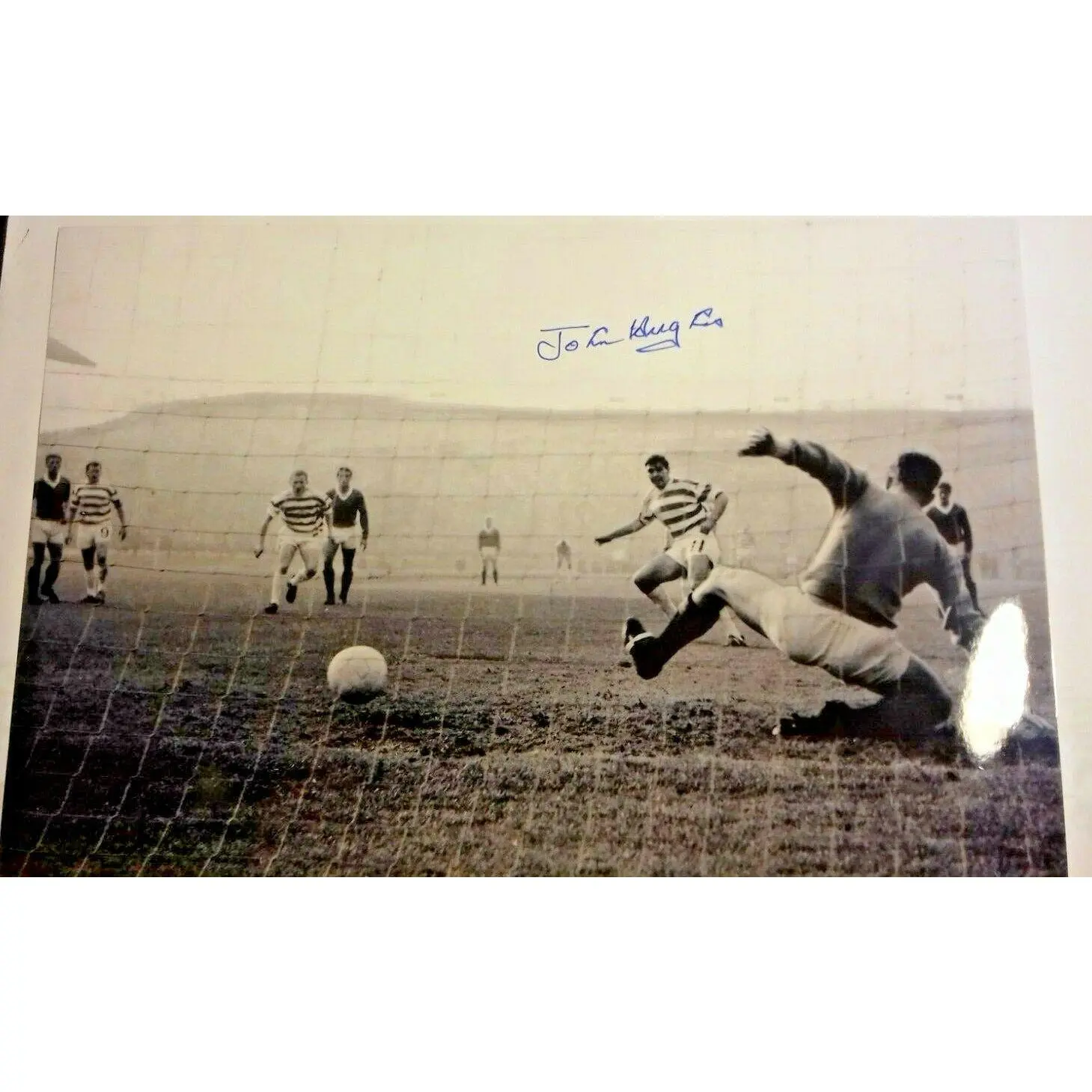 John Hughes 12'' x 8'' Authentic Sporting Legends Signed Photograph. Decor Poster
