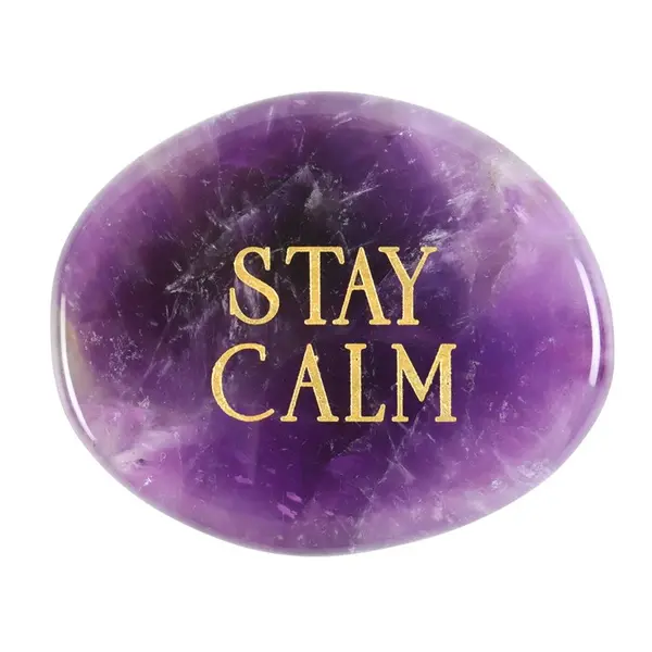 Stay Calm Amethyst Crystal Palm Stone 1