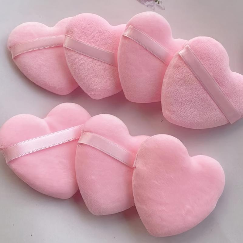 Product Introduction of 【SHARIFAN】8pcs/set Heart Shaped Velvet Powder Puff, Designed For Contour, Eye And Corner Area, Beauty Blender Suitable For All Skin Types 0