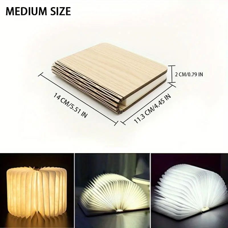 Rechargeable Folding Book Light - Energy-Efficient LED with Three-Color Changing, Soft Eye Protection, and USB Recharge - Perfect for Bedroom Decor, Event Holding, Shops, and Stores 6