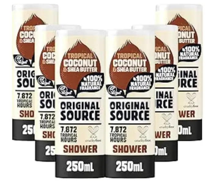 Original Source Coconut & Shea Butter Shower Gel, 6x250ml - Body Wash - Body Care