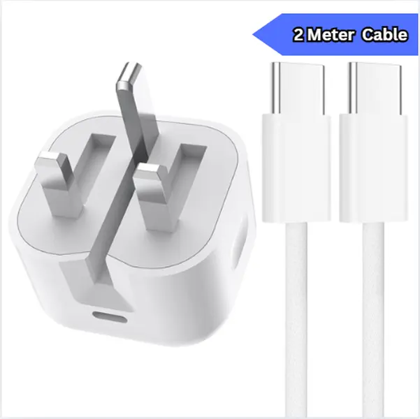 Fast Charging, PD 20W USB C Wall Charger Plug with 2M USB C to USB C Fast Charging Data Sync Cable for iPhone 15/15 Plus/15 Pro/15 Pro Max, iPad Pro/Air/Mini/10th