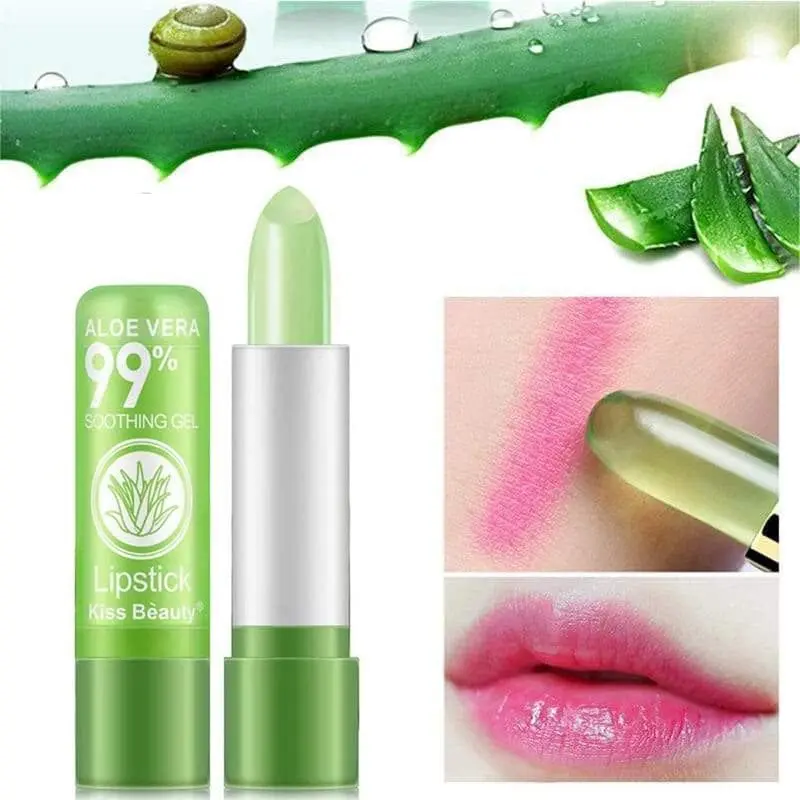 Aloe Vera Jelly Lipstick - Long-Lasting Moisturizing Cream Lip Balm with Temperature Color Changing Magic - Gloss, Lipgloss Gloss Lipgloss Makeup Glossy Cosmetic Moisturizer Hydrate Hydrating Moisture Moisturizing 3