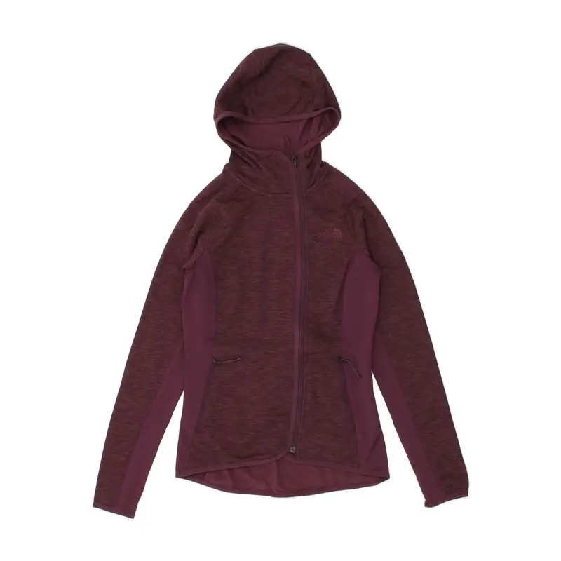 Pre-Owned Vintage THE NORTH FACE Womens Zip Hoodie Sweater UK 6 XS Burgundy Colourblock 0