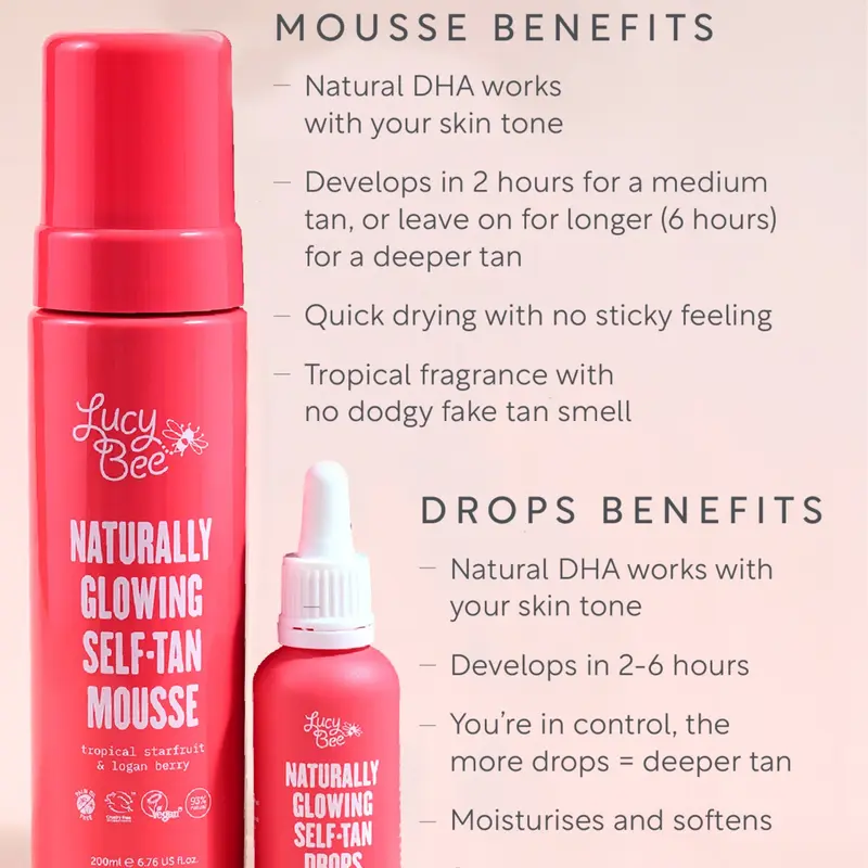 Tan Drops, Tan Mousse & Mitt - Vegan Self Tan Skincare Collection 1