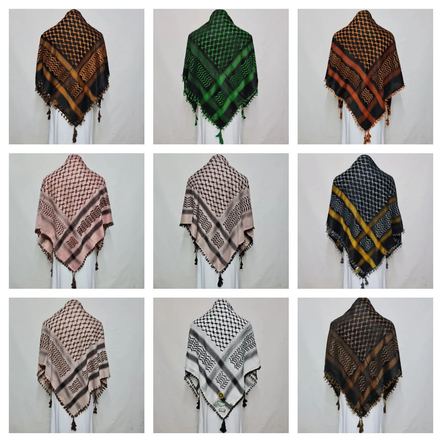 Unisex Many Colours Grey Black Arab Head Scarf Wrap Arafat Keffiyeh Yashmagh