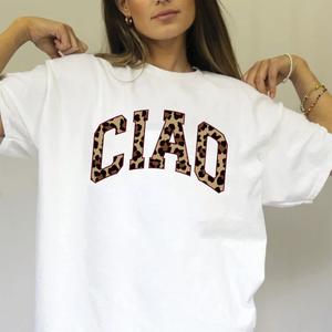 Ciao College Oversized Boyfriend Womens's White T-shirt