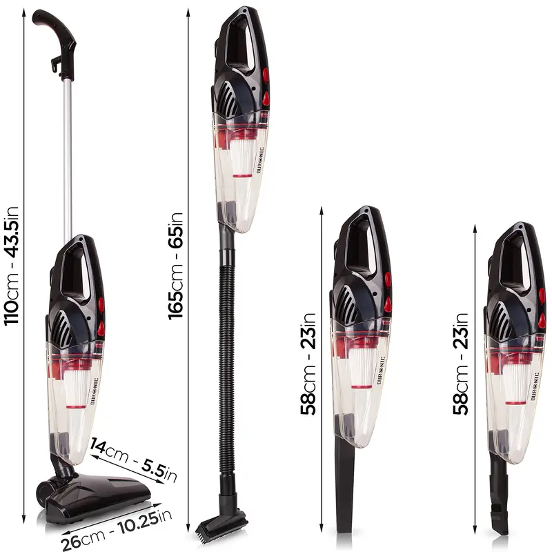 Duronic Upright Vacuum Cleaner VC8 BK Lightweight Handheld Portable Corded Stick Vac Cleaners Hand Held Floor Carpet Upholstery Cleaner with HEPA Filter for Cleaning Dust, Hair in Home & Car 1