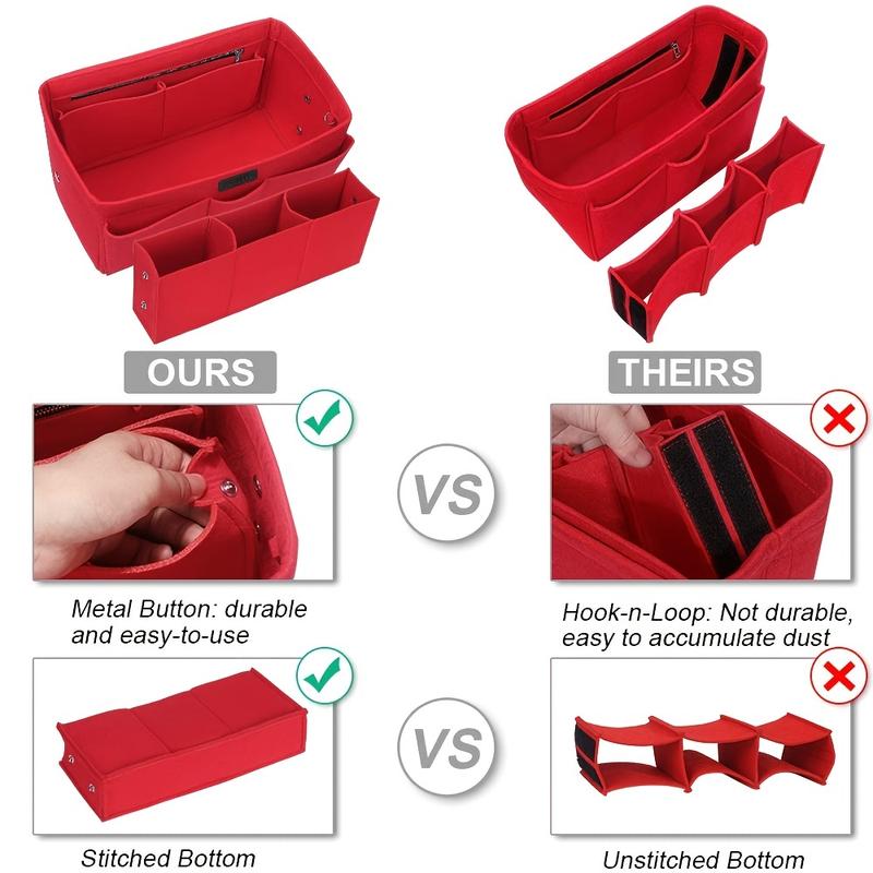 Product Introduction of Premium Foldable Felt Bag Organizer - Multi Pocket Insert for Effortless Storage - Portable Cosmetic Makeup Bag, Ideal for Handbags, Totes, and Purses - Durable, Stylish, and Space-Saving Solution 5