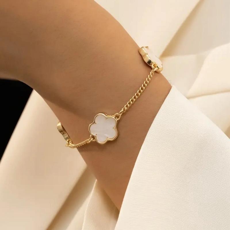 White clover leaf golden Bracelet for mother’s day,Birthday gift,Valentines day,party,Wedding 1