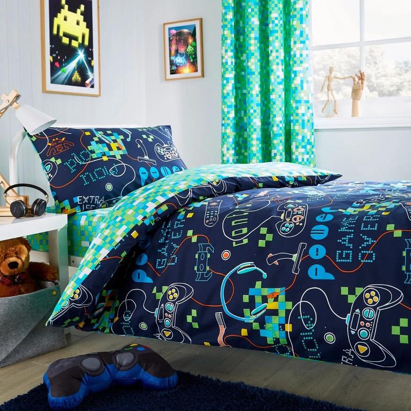 GAMER DUVET COVER SET Kids Reversible Bedding Covers Boys Girls Single Double 4