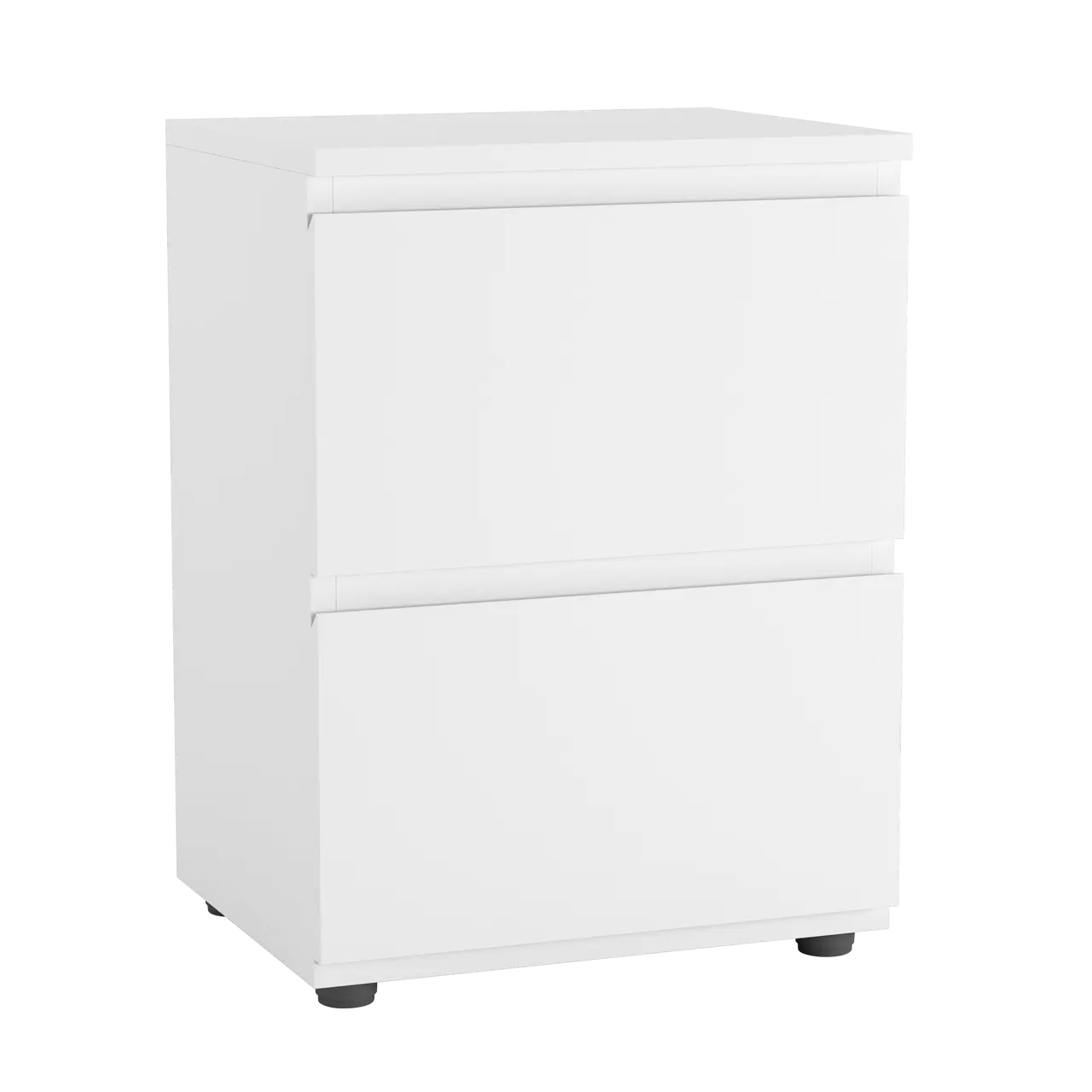 Compact White Chest with Two Drawers for Storage