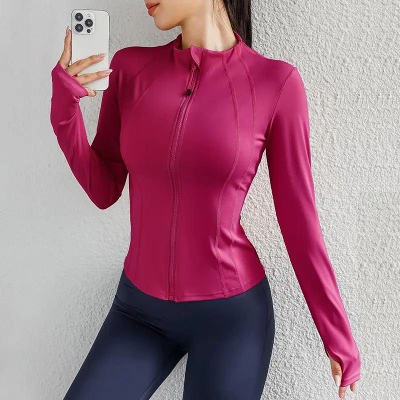 Sport Outfit Zip Up Winter Women Running Jackets Workout Gym Fitness Women Jackets With Coat Thumb Holes 5