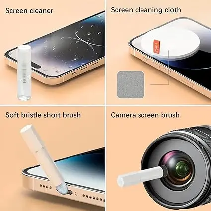 Mobile Cleaning Kit 20-in-1 Multifunctional Electronic Gadgets Cleaning Kit | Cleaning Set for Keyboard, Laptop, AirPods, Phone, Camera, Earbuds, Screen – Tools with Brushes, Spray Bottle, Keycap Puller, Air Blower, Cloth – All-in-One Tech Cleaner Set 2