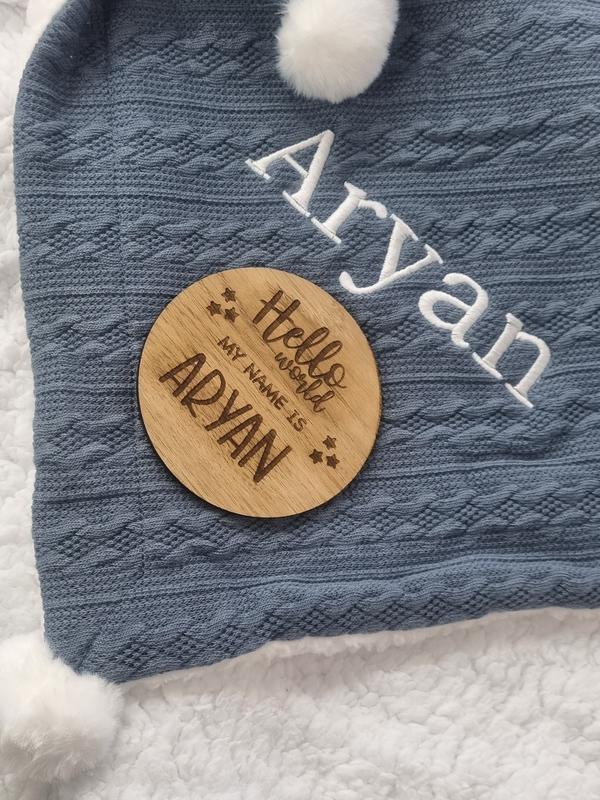 Baby Announcement disc | NewBorn Gift  | Hello World My name is | Announcement Sign 4