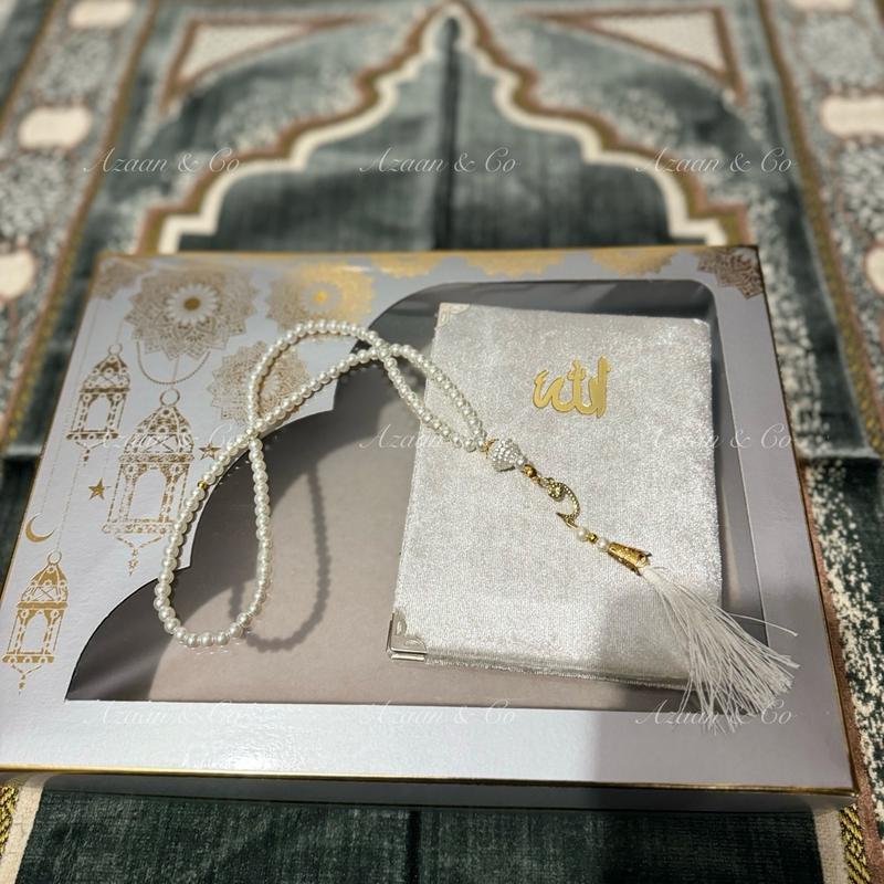Soft Prayer Mat, Surah Book & Tasbeeh Gift Box 3 Piece Set | Made in Turkey | Prayer Mat rug for Islamic Salah | Turkish Made-Velvet Jainamaz Excellent Quality prayermat prayermats travel 70cmx110cm Janamaz Carpet Rug Namaz Muslim Islam D23PCSET prayerrug 4