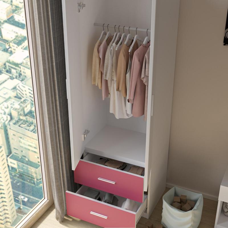 White Door Kids Remix 2-Door 2-Drawer Wardrobe 5