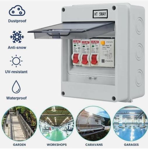 Product Introduction of 2 Way Garage Shed Camper Van Caravan Consumer Unit Fuse Box with RCD and 2 x MCB 3