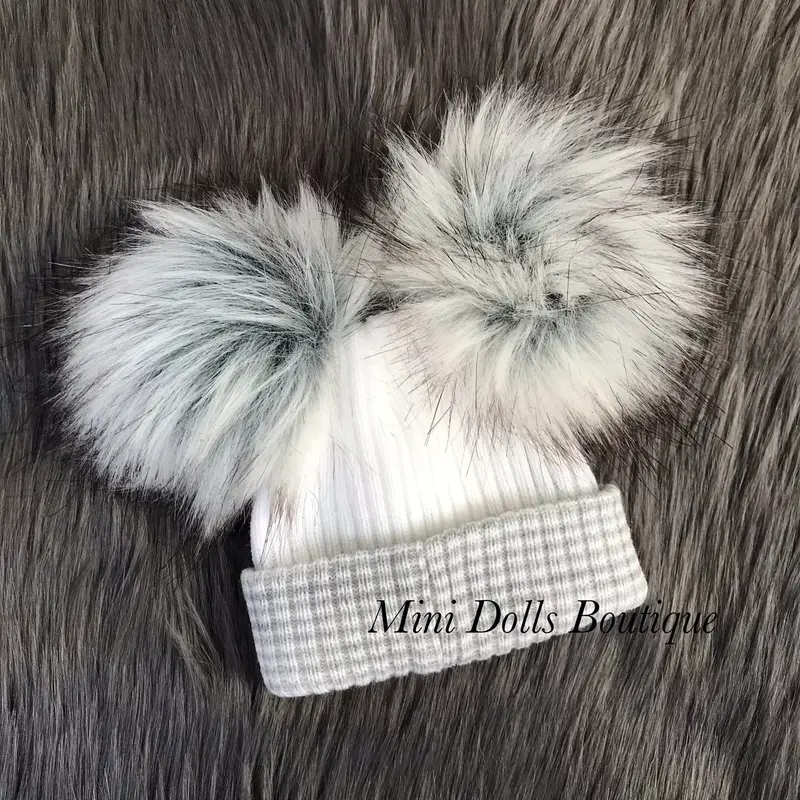 First Size Double Pom Pom Hat 4