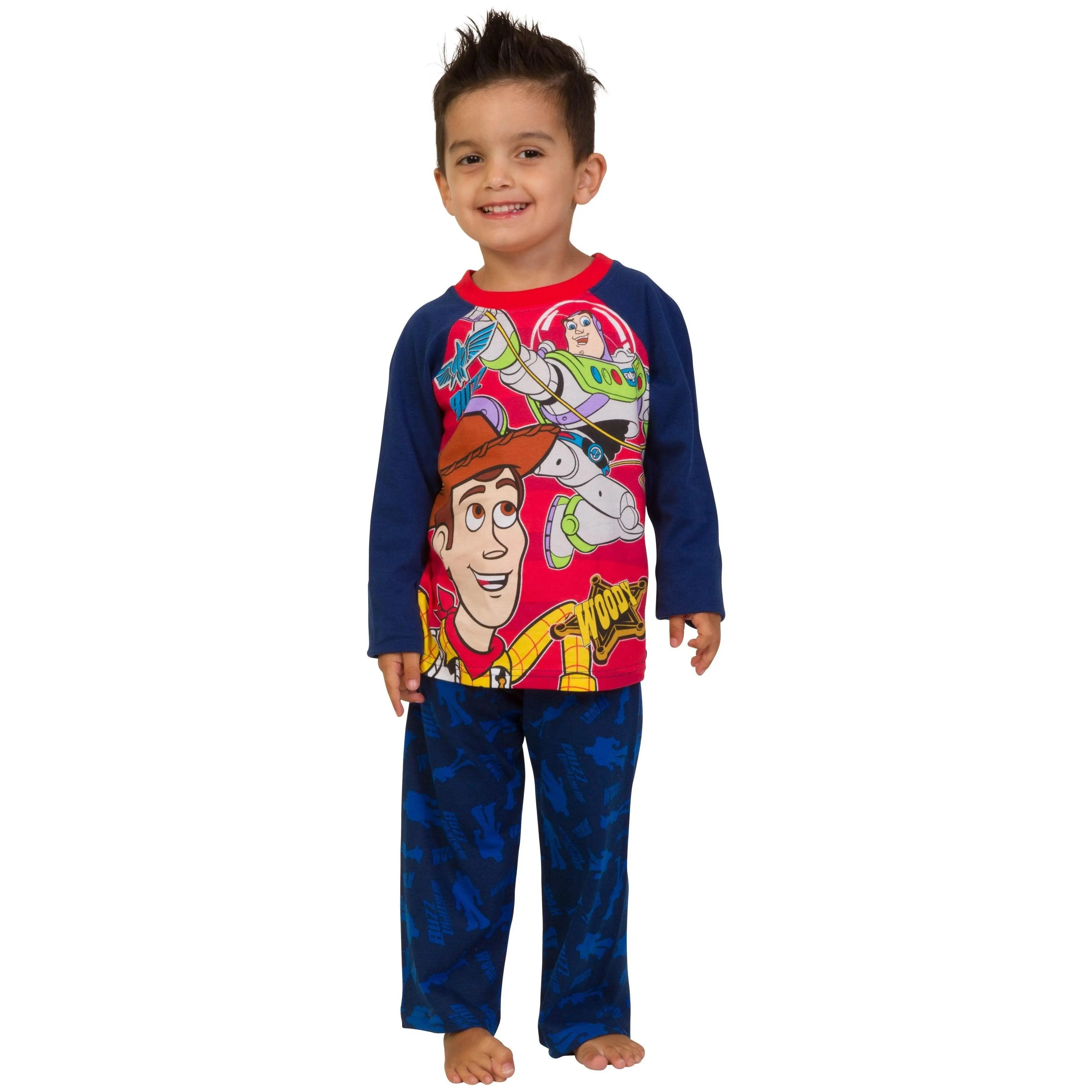 Boys Toy Story Buzz And Woody Red Long Pyjamas