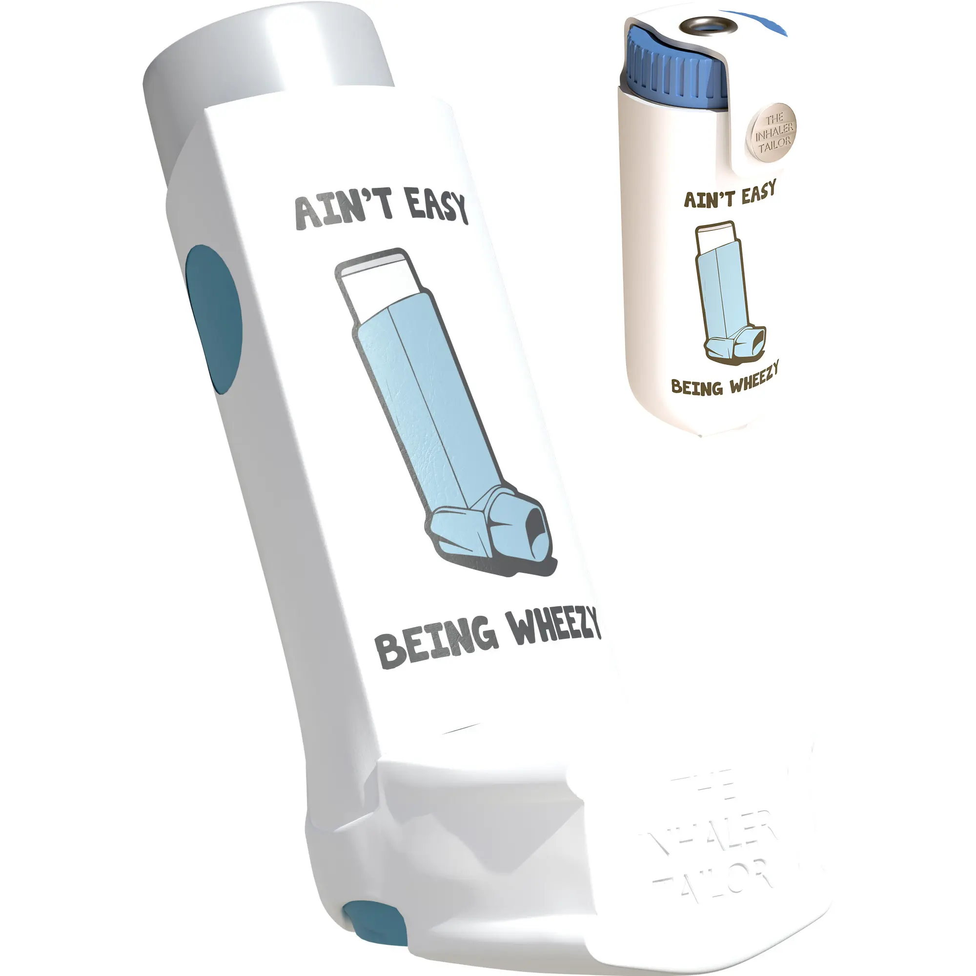 The Inhaler Tailor Aint Easy Being Wheezy Inhaler Cover for Kids and Adults – Vegan Leather Case – Handmade in England - Suitable for Ventolin, Salbutamol, Turbohaler, Easi-Breathe and Easyhaler Inhalers