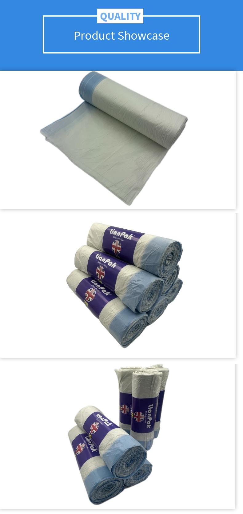 Product Introduction of Bitterplum 100pcs White Mid-Size Drawstring Strong Pedal Bin Liners 7