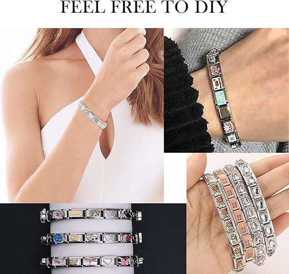 Italian Charm Bracelet- 2 PCS 9mm  DIFFERENT COLOURS Nomination Bracelets, unisex Nomination Bracelet, Stainless Steel Elastic Bracelet, Personalized Titanium Steel Bracelet, Gift For Friends gifts nomination  bracelets kandi  bracelet di  bracelet 6