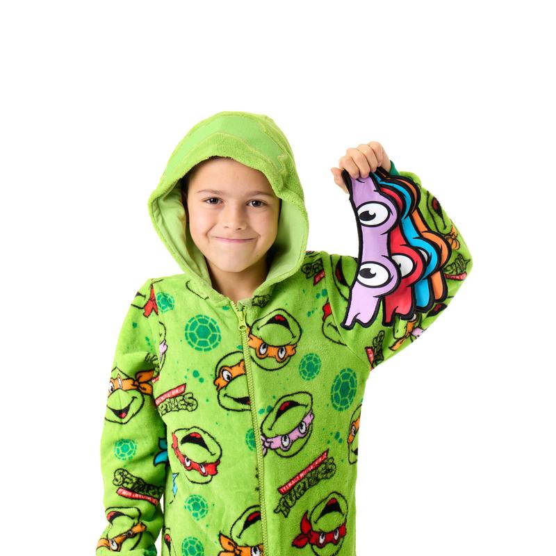 Vanilla Underground x Teenage Mutant Ninja Turtles Boys Green Novelty Masks Onesie 3
