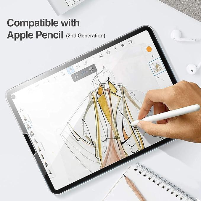 2 Pack Screen Protector for iPad Air 5th 2022 / iPad Air 4th 2020 10.9-inch and iPad Pro 11 Inch All Models, Tempered Glass, Face ID Compatible, 9H Hardness 6