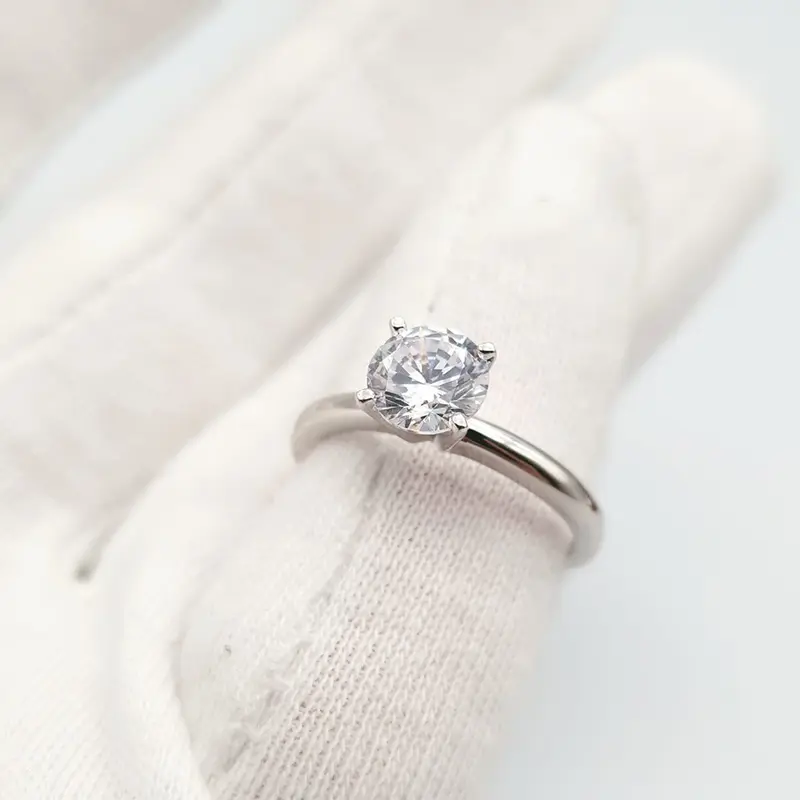 925 Sterling Silver Round 1.5ct Cubic Zirconia Solitaire Engagement Ring 0