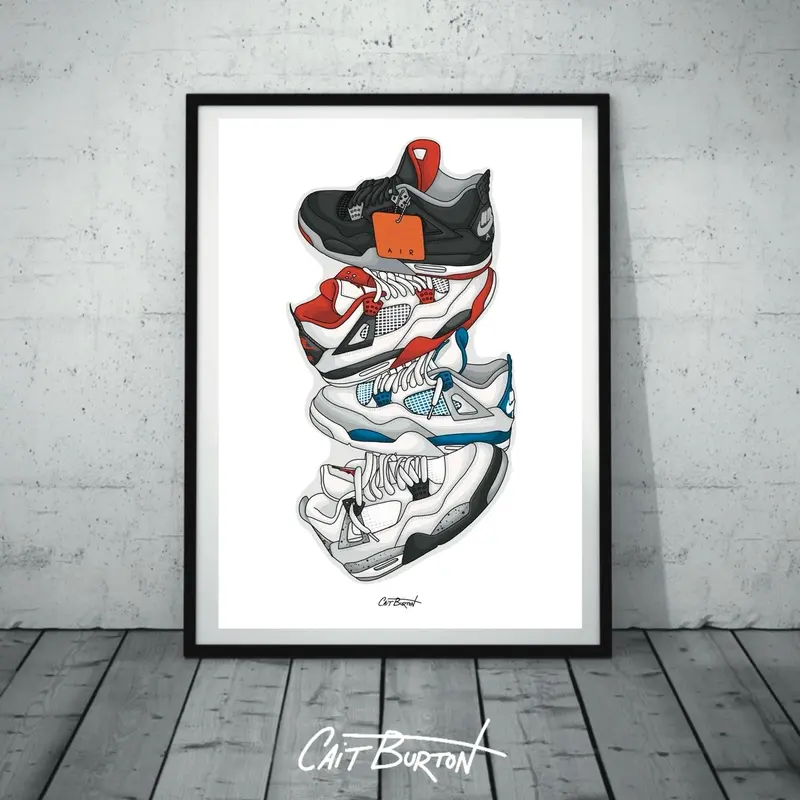 Sneaker Poster wall art - print for room Decor Hand 0