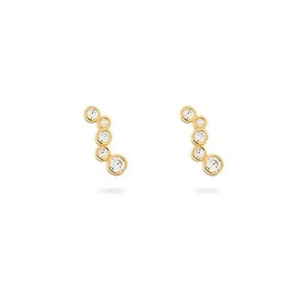 OneWildOne Holy Chic! Stud Climber Earrings - 925 Sterling Silver and 18K Gold Plated