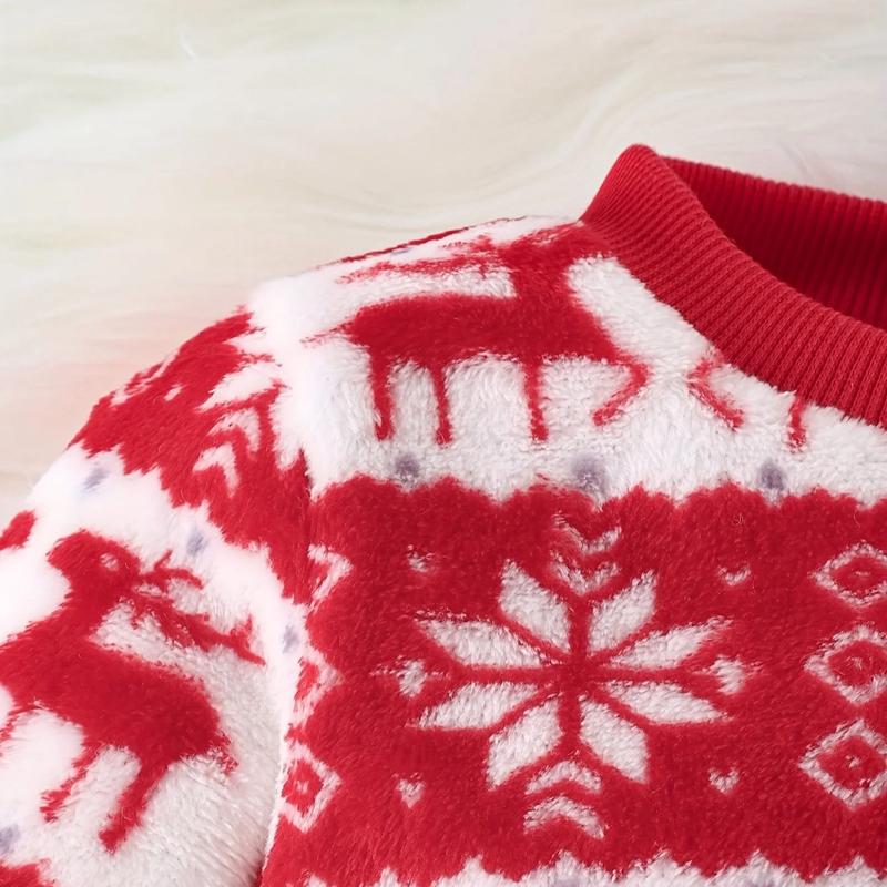 Christmas Print 3 Pcs Sleepwear, Warm Soft Comfortable Pajamas for kids, Best Christmas Gift 4