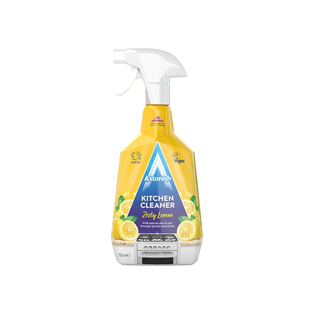Astonish Kitchen Cleaner, Vegan And Cruelty Free And Blended With Natural Oils, 750ml, Zesty Lemon Cleaning Household Light Spray Scented Perfume