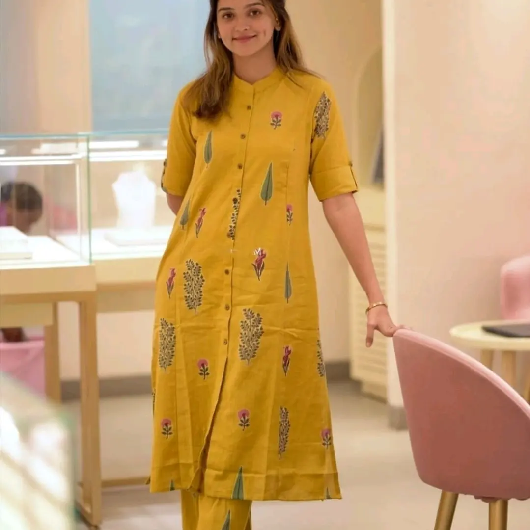 Mustard Tops with Bottom for Women - Available at Meera's Fashion - Womenswear, Shirts Comfort Ethnic
