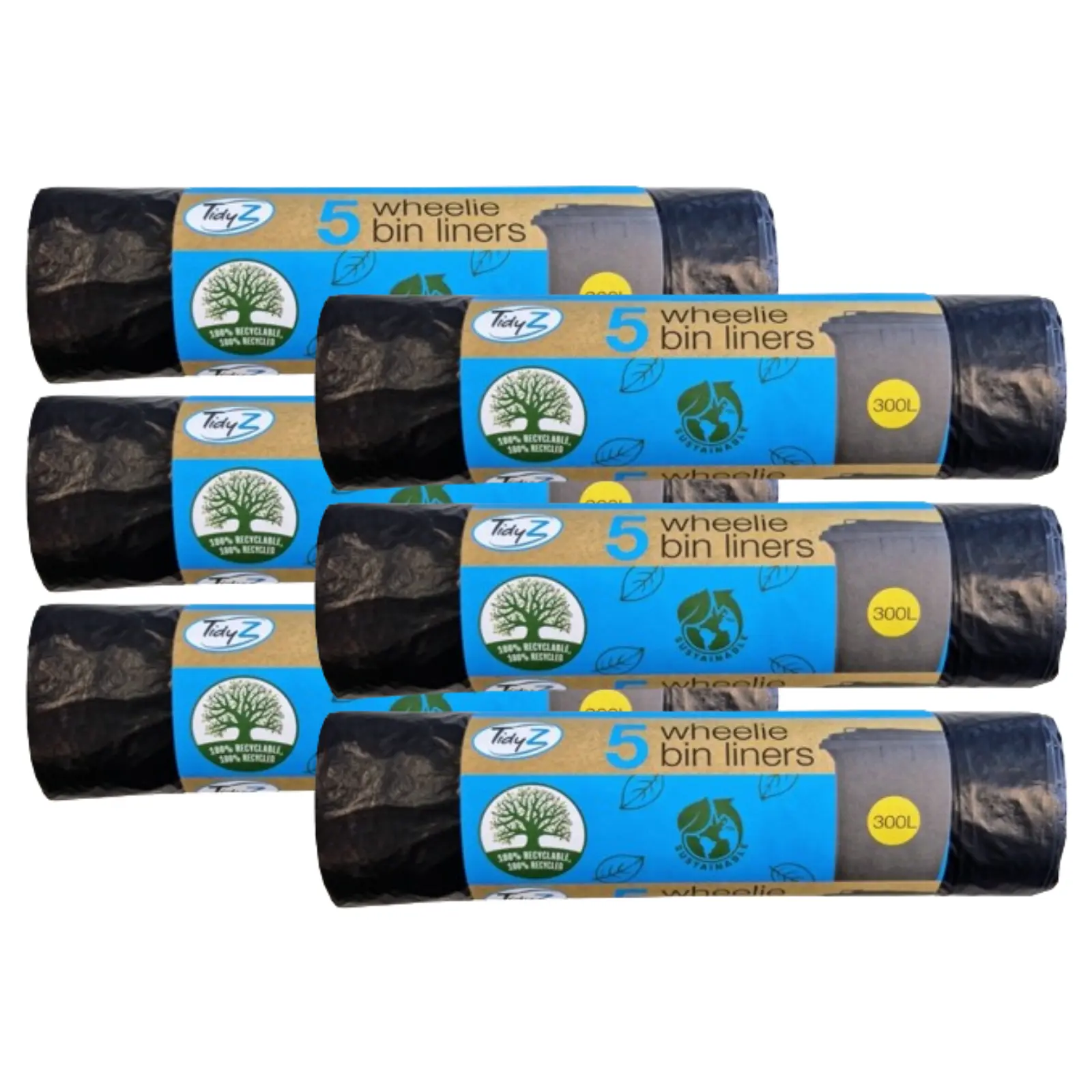 Tidyz 30 Extra Large Wheelie Bin Liners Waste Rubbish Bags 300L Pack Room