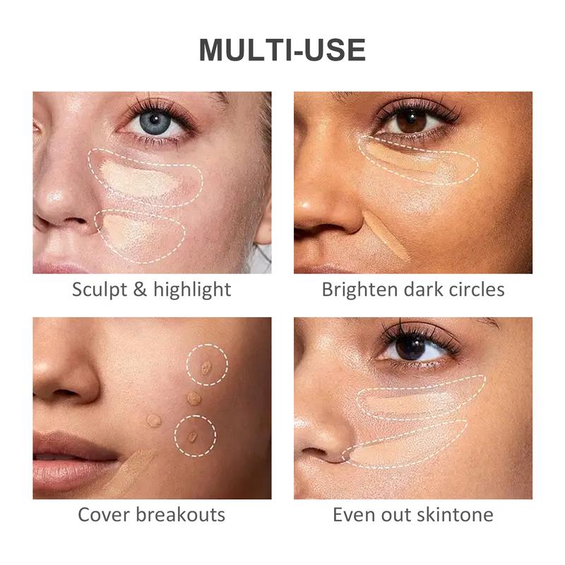 Canusa Concealer Full Coverage Tri-Color Foundation with Waterproof Formula - Flawless 3