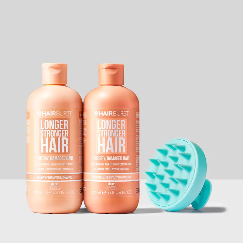 Hairburst - Hair Wash Essentials Bundle | Shampoo, Conditioner & Scalp Massage Brush | Deep Cleanse, Hydrate & Strengthen | Vegan and Cruelty Free 3