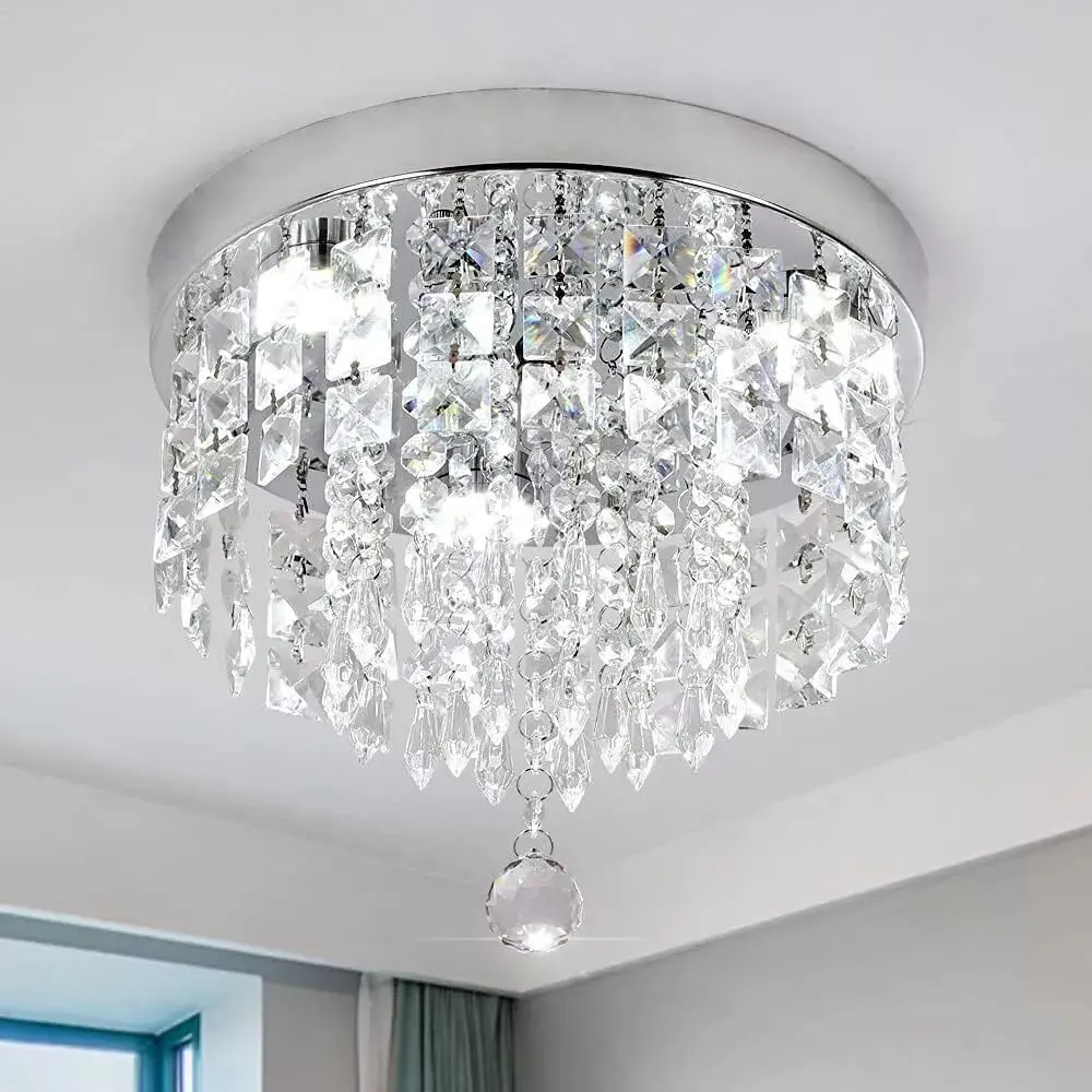 Modern LED Crystal Ceiling Light Pendant Chandelier for Living Room and Dining Room