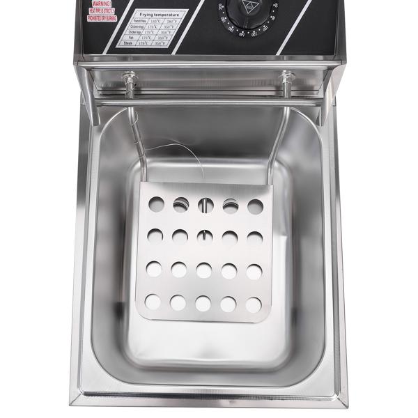 EH81 2500W 220-240V 6.3QT/6L Stainless Steel Single Cylinder Electric Fryer UK Plug 5
