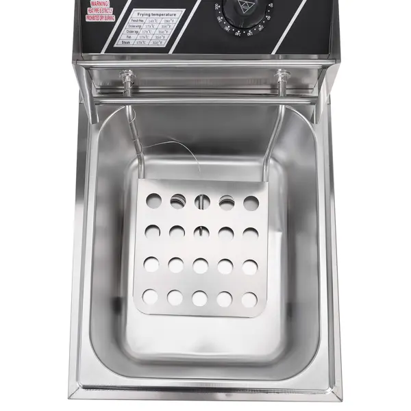 EH81 2500W 220-240V 6.3QT/6L Stainless Steel Single Cylinder Electric Fryer UK Plug 5