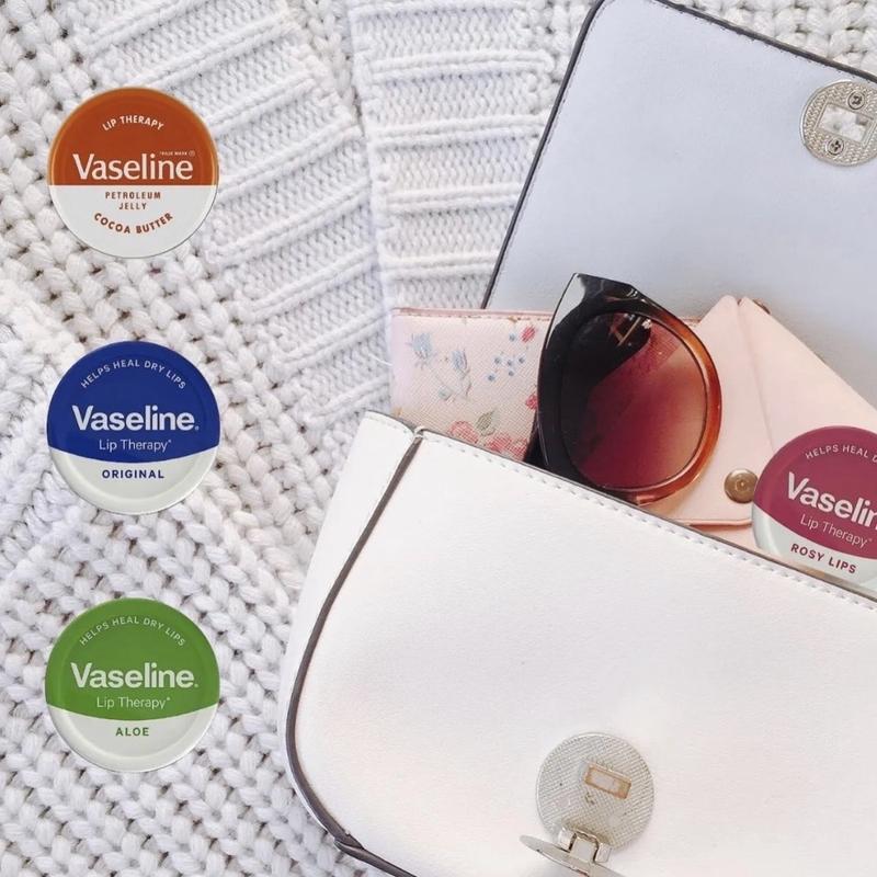 Vaseline Lip Balm - Petroleum Jelly - Lip Therapy - Original, Coco Butter, Alo VeraAnd Rosy 20g Tin - Soothes Dry Lips - Soothes dray Pack Of 4 3