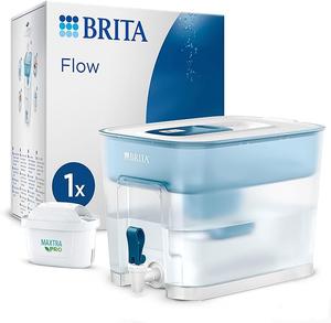 BRITA Flow XXL Water Filter Tank (8.2L) incl. 1x MAXTRA PRO All-in-1 cartridge - fridge-fitting dispenser for families and offices - now in sustainable Smart Box packaging aqua  filter