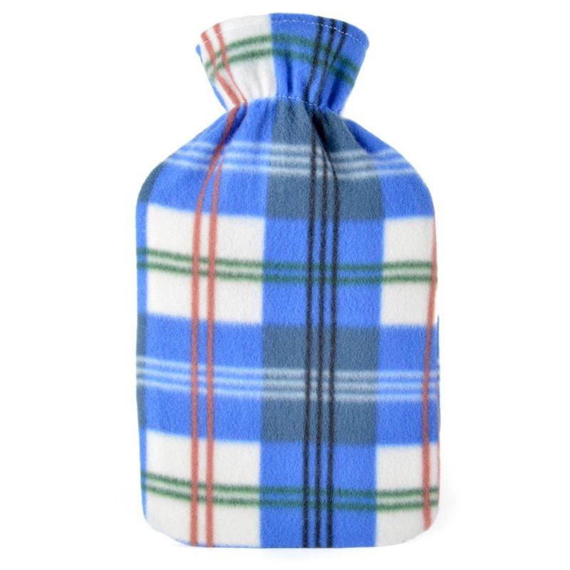 Check Print Hot Water Bottle - Rubber Bottle with Soft Cosy Cover (2 Litres) Cup 1