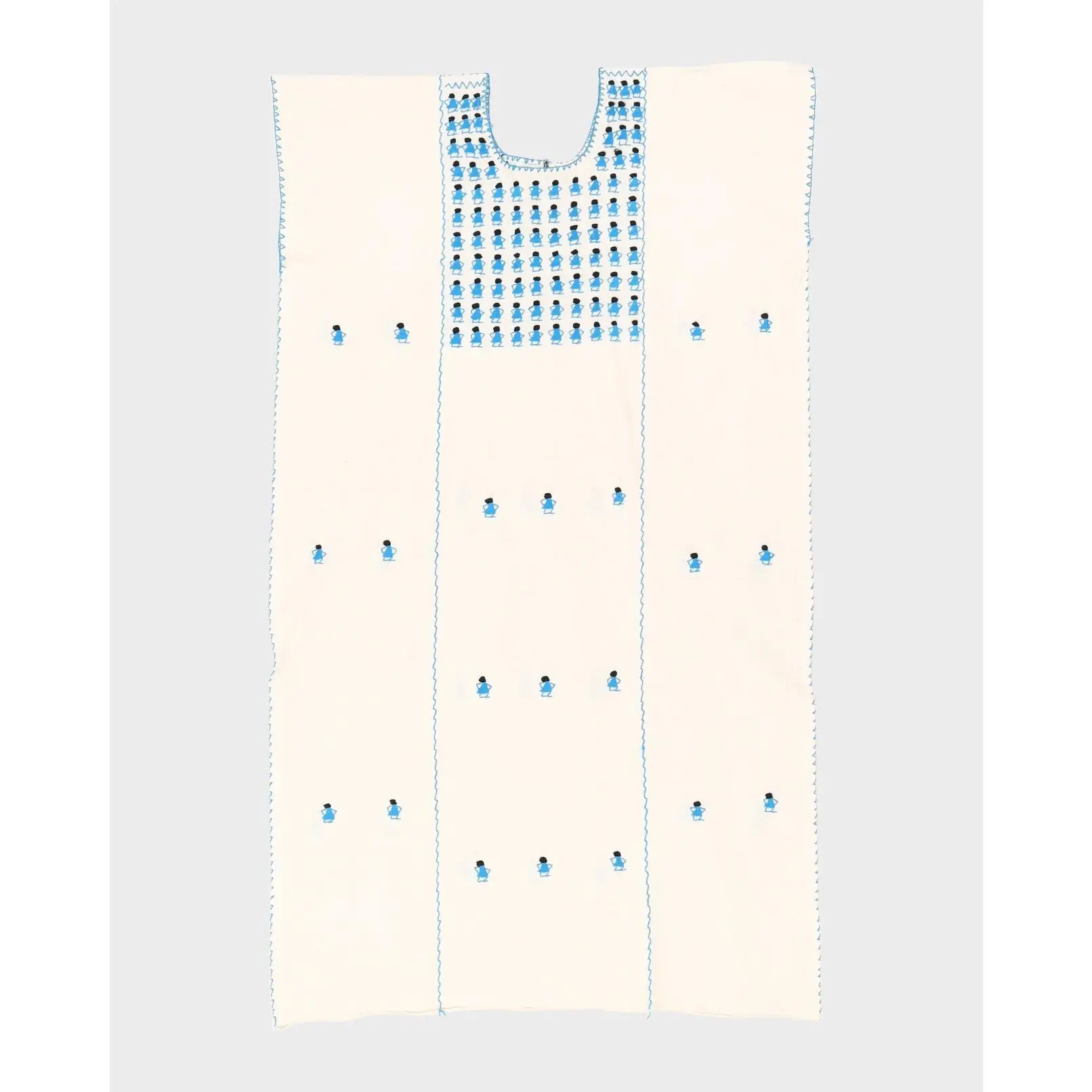 Preowned Cream Embroidered Midi Dress - L / XL