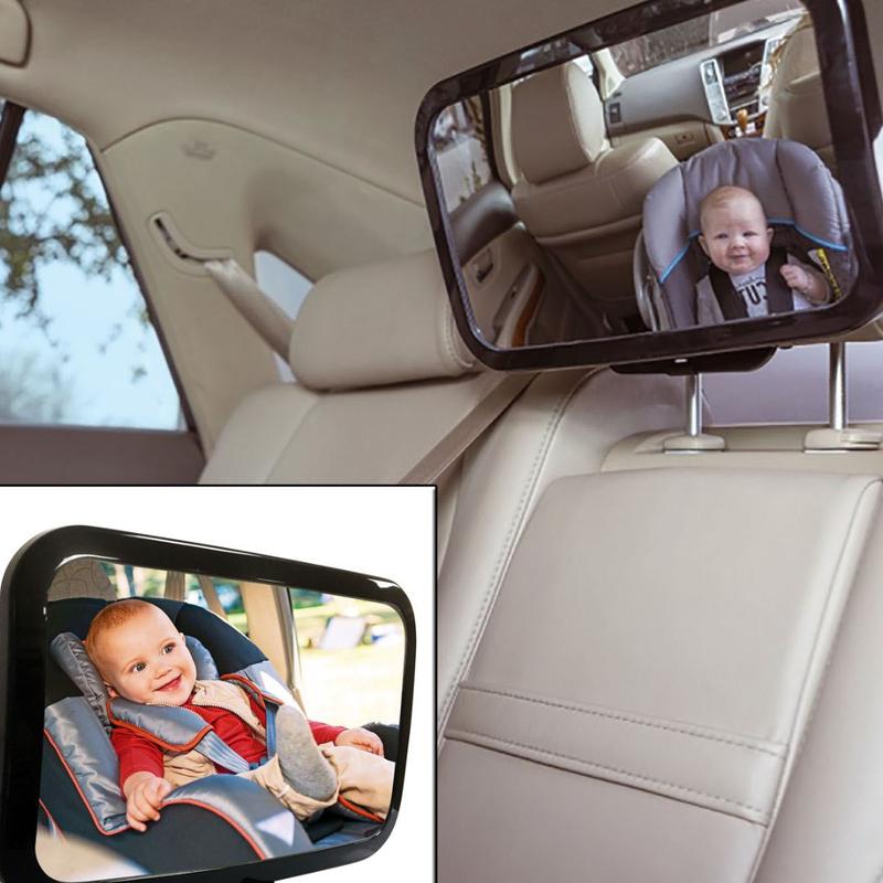LARGE ADJUSTABLE WIDE VIEW REAR/BABY/CHILD SEAT CAR SAFETY MIRROR HEADREST MOUNT 2
