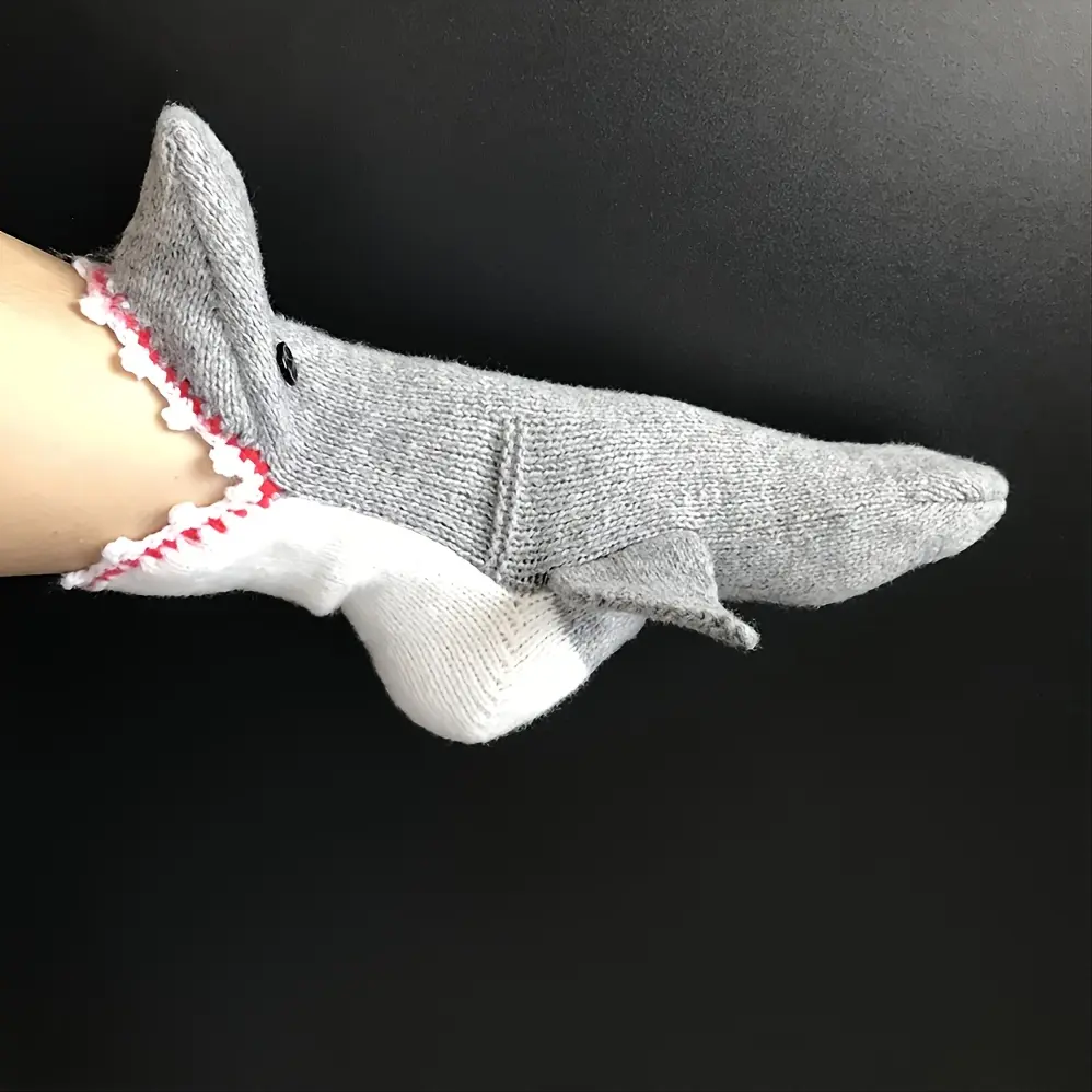 1 Pair Fun Men's Shark Novelty Socks for Autumn and Winter Cozy