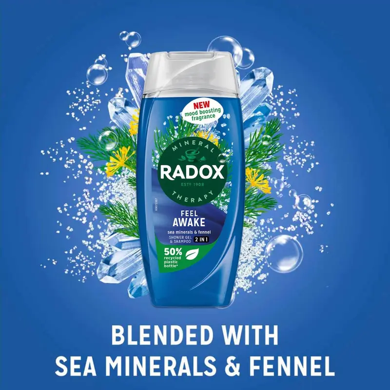 12 x Radox Feel Awake for Men 2in1 Shower Gel 250ml 4