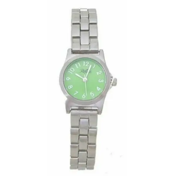 Ladies Metal Bracelet Watch by Reflex LB100 Silver Tone Green Dial