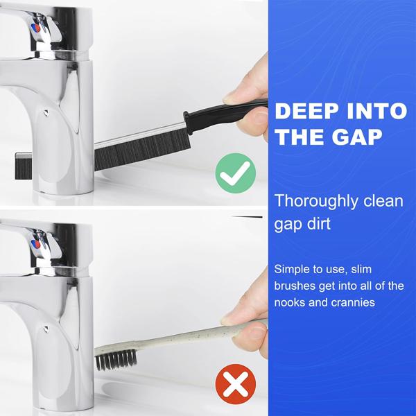 Product Introduction of Gap Cleaning Brush, 3 Counts Household Cleaning Product, Tile Gap Cleaning Brush, Stiff Bristle Handheld Groove Cleaning Brush with Long Handle, Cleaning Tool for Kitchen Bathroom, Easter Day Gifts 10